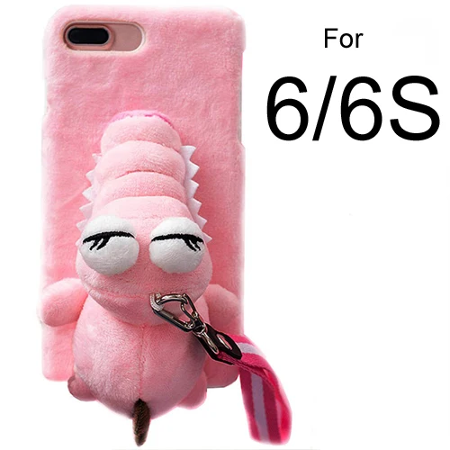 Кукла-игрушка из мультфильма динозавр чехол для iPhone 6 s 8 XR XS, 3D Милые Плюшевые Пушистые пушистые Меховые чехлы с подставкой - Цвет: For iphone 6 6S