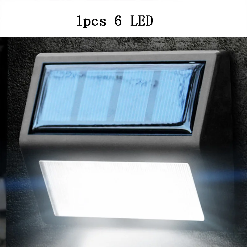 1pcs 6LED 10 Светодиодный светильник на солнечной батарее, наружный водонепроницаемый IP65 Настенный светильник для безопасности, энергосберегающий бра, уличный двор, дорожка для дома, сада, аварийная лампа - Испускаемый цвет: 1pcs 6LED