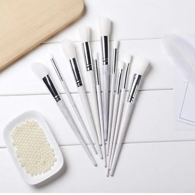 10PCS Makeup brushes set marble Make Up Foundation Eyebrow Eyeliner Blush Cosmetic Concealer Brushes 2U0629 | Красота и здоровье