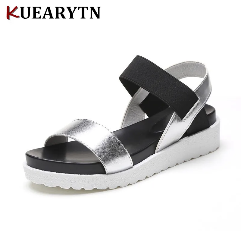 New Hot Sale Sandals Women Summer Slip On Shoes Peep-toe Flat Shoes Roman Sandals bohemian sandals shoes woman 4 colors T88