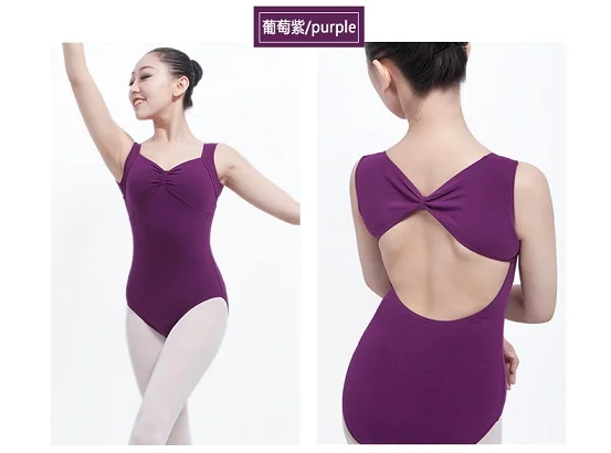 purple Балетные трико для продажи, боди для девочек, черный, розовый, фиолетовый, балерина, Репетиционные трико для взрослых, летние гимнастические танцевальные костюмы - Цвет: purple