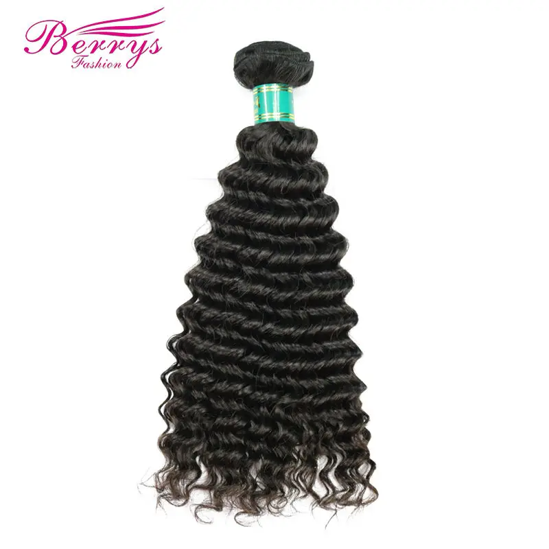 [Berrys Fashion]Malaysian 10A Grade Virgin Hair Deep Wave Hair Extensions 1Pcs Human Weave Hair Bundles 10-28 inch Free Shipping