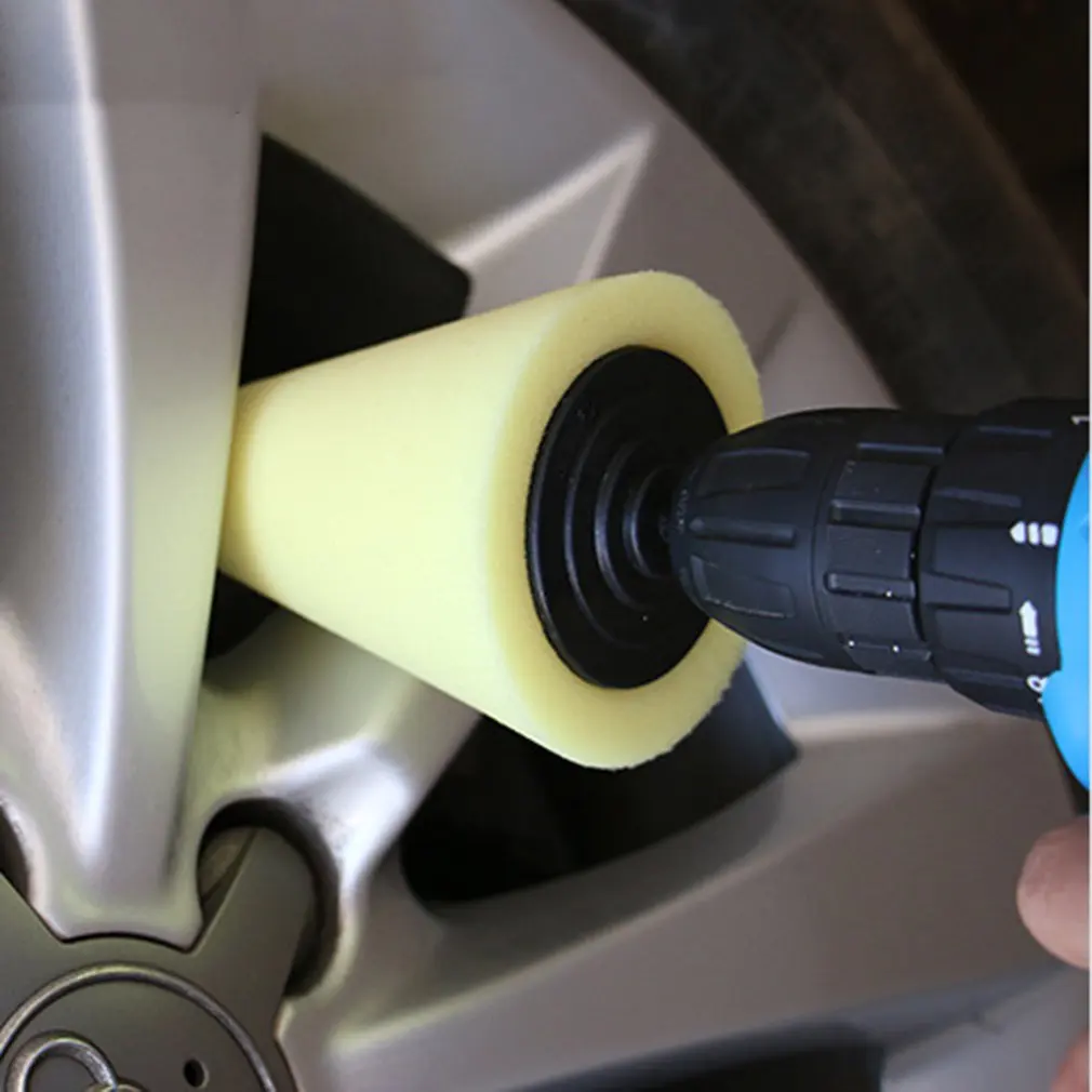 Automotive Foam Sponge Polishing Cone Shaped Buffing Pads For Car Wheel Hub Care Burnishing Metal Pad Soft Type Drop Shipping |