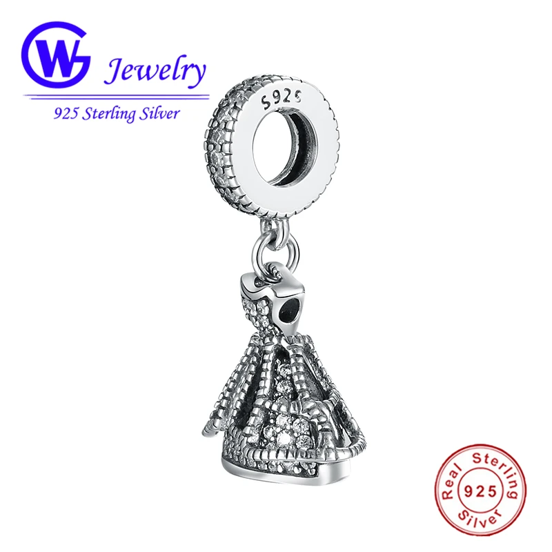 Шармы для платья принцессы с бусинами в американском стиле из стерлингового