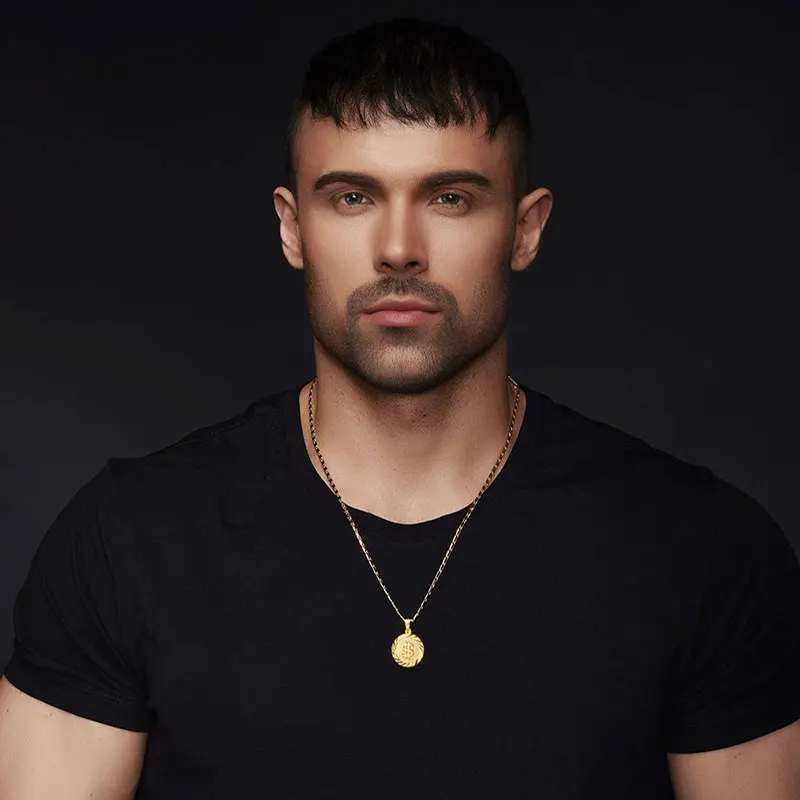 U7 Доллар Монета Кулон С Цепочкой Женские/Мужские Ювелирные Изделия Позолоченный