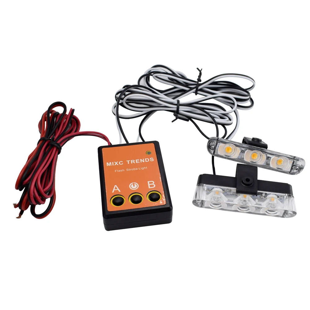 Комплект из 2 предметов 3 светодиодный стробоскоп светильник 12V Авто Мото мигает