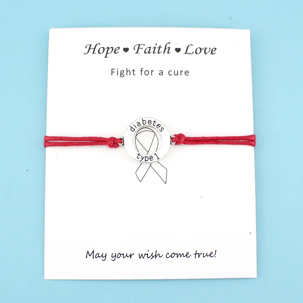 Браслет Make a Wish Fight for Cure Вера Надежда Love Ribbon подвеска сочки Браслеты для женщин с