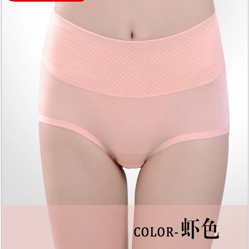 Modal Dot Printed Briefs Grande Taille High Waist Women's Underwear Sexy Hip Abdomen Panties calcinha fio dental CD131 | Женская