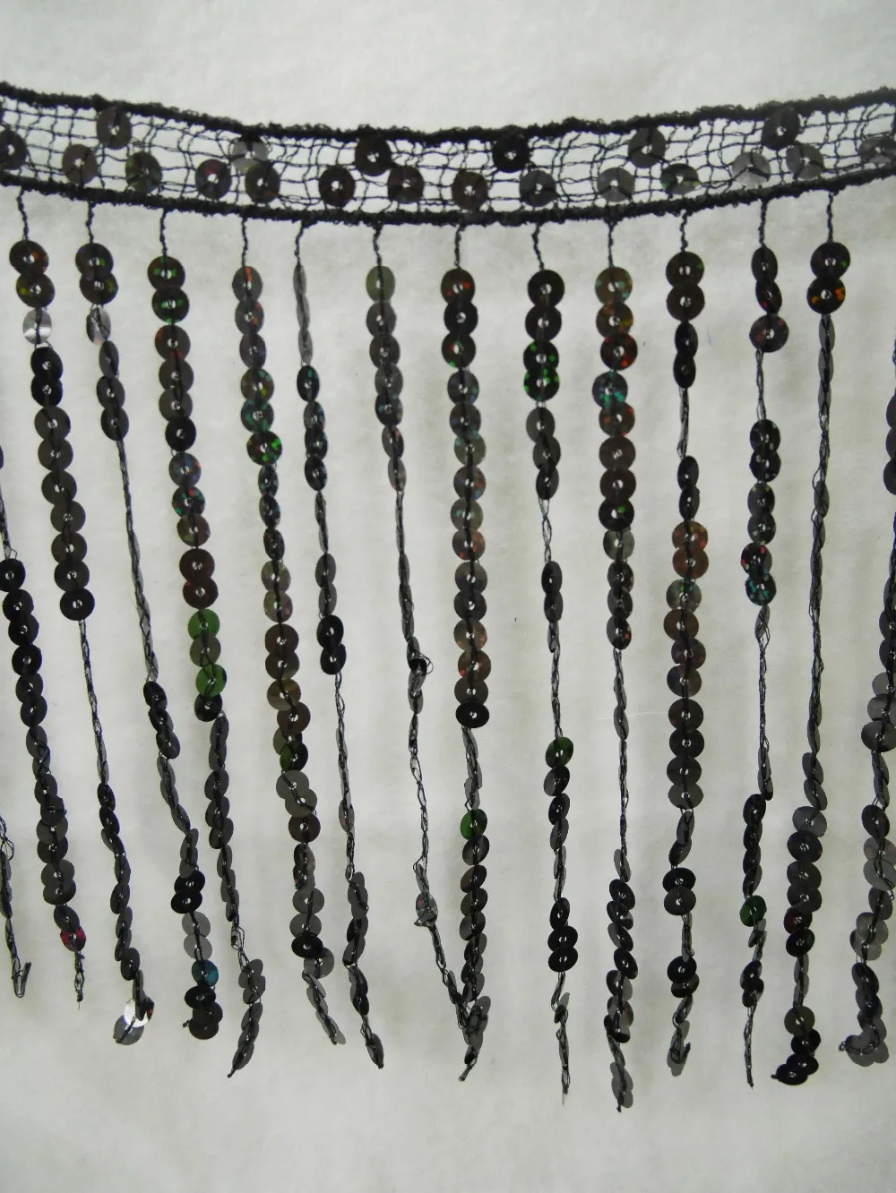 Распродажа! Моющиеся 15 см широкие блестки бахрома Голограмма черный|hologram sequin