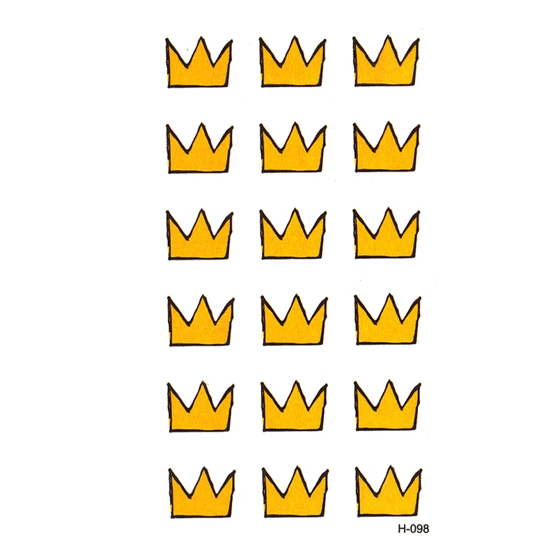 Милая Корона Временные татуировки для мужчин хна Татуировка флэш-Татуировка