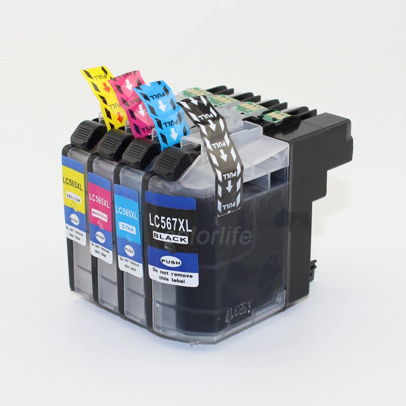 

INK WAY LC567BK LC565 C M Y compatible ink cartridge for MFC-J2310 MFC-J2510