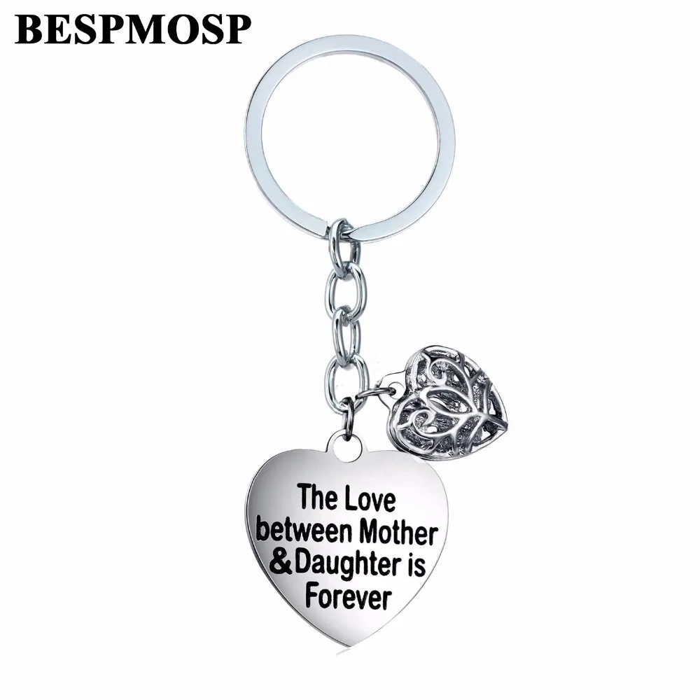 Bespmosp полый кулон сердце брелок мама "любовь между мать и дочь навсегда"