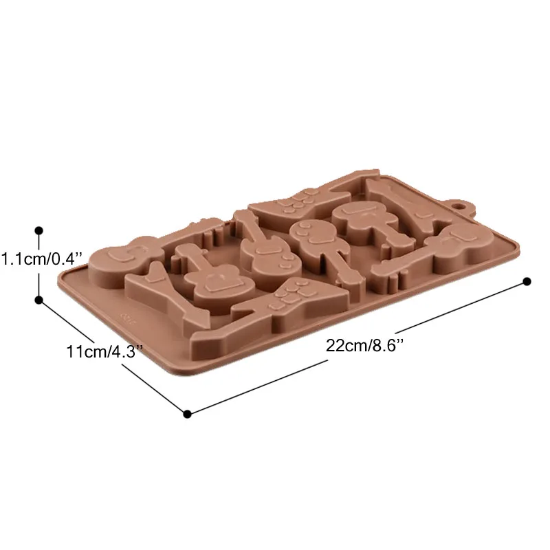 Силиконовые формы 10 даже гитарные 3D шоколадные лоток с формой для кубиков льда DIY