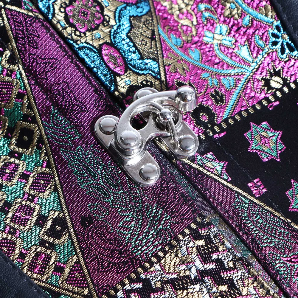 Сексуальный корсет из искусственной кожи с фиолетовыми заклепками в стиле