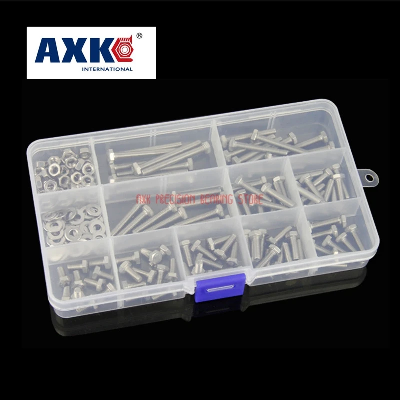 Титановые болты из нержавеющей стали 200 шт. Набор шестигранных винтов 304 серия M4 с