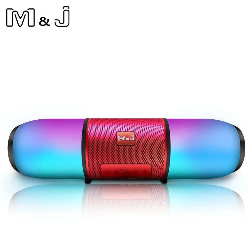 M & J красочные светодиодный свет bluetooth Колонка HIFI стерео беспроводная портативная