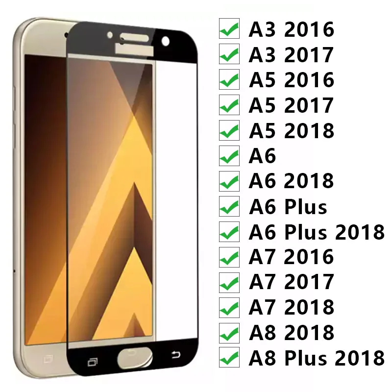 Защитный Стекло для samsung A5 A3 A7 A6 плюс A8 закалённое защитное стекло Экран Защитная пленка для Galaxy A 5, 6, 7, 8, 5a tremp