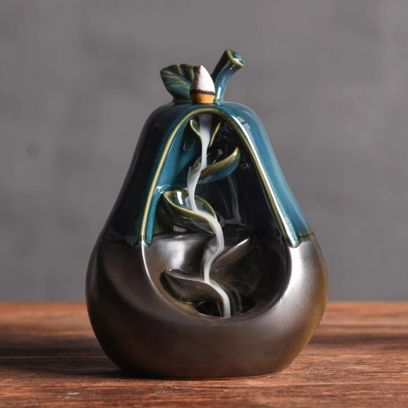 Wierook Waterval Incense Holder Burners Waterfall Lotus Quemador Incienso De Reflujo Backflow Rechaud Ceramica Censer | Дом и сад