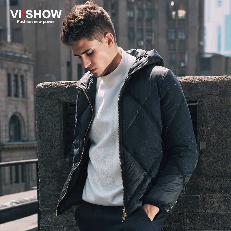 Viishow Новая мода куртка осень зима Для мужчин брендовая одежда темно синий парки
