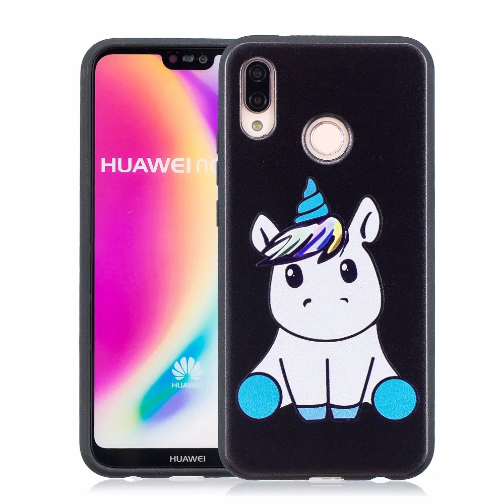 Силиконовый чехол-накладка из мягкого ТПУ черный чехол для телефона huawei P20 Lite Pro P9