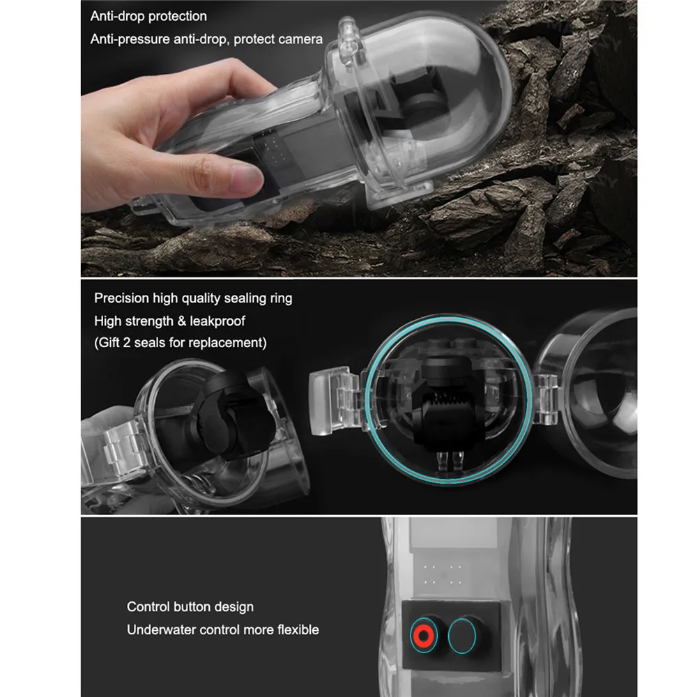 Зам. фабрики DJI OSMO Карманный водонепроницаемый чехол для спортивной камеры F60m Дайвинг Дом защитный чехол для DJI OSMO карманные аксессуары