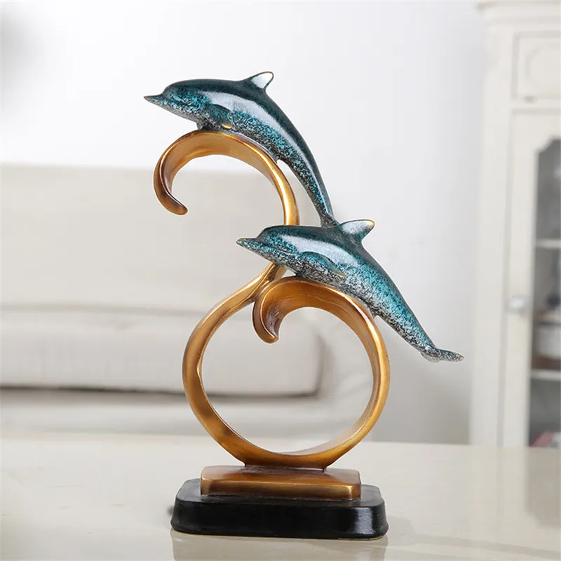 

Dolphins Ornaments Crafts Decoration Accessories Modern Gift for Home Living Room SDF-SHIP