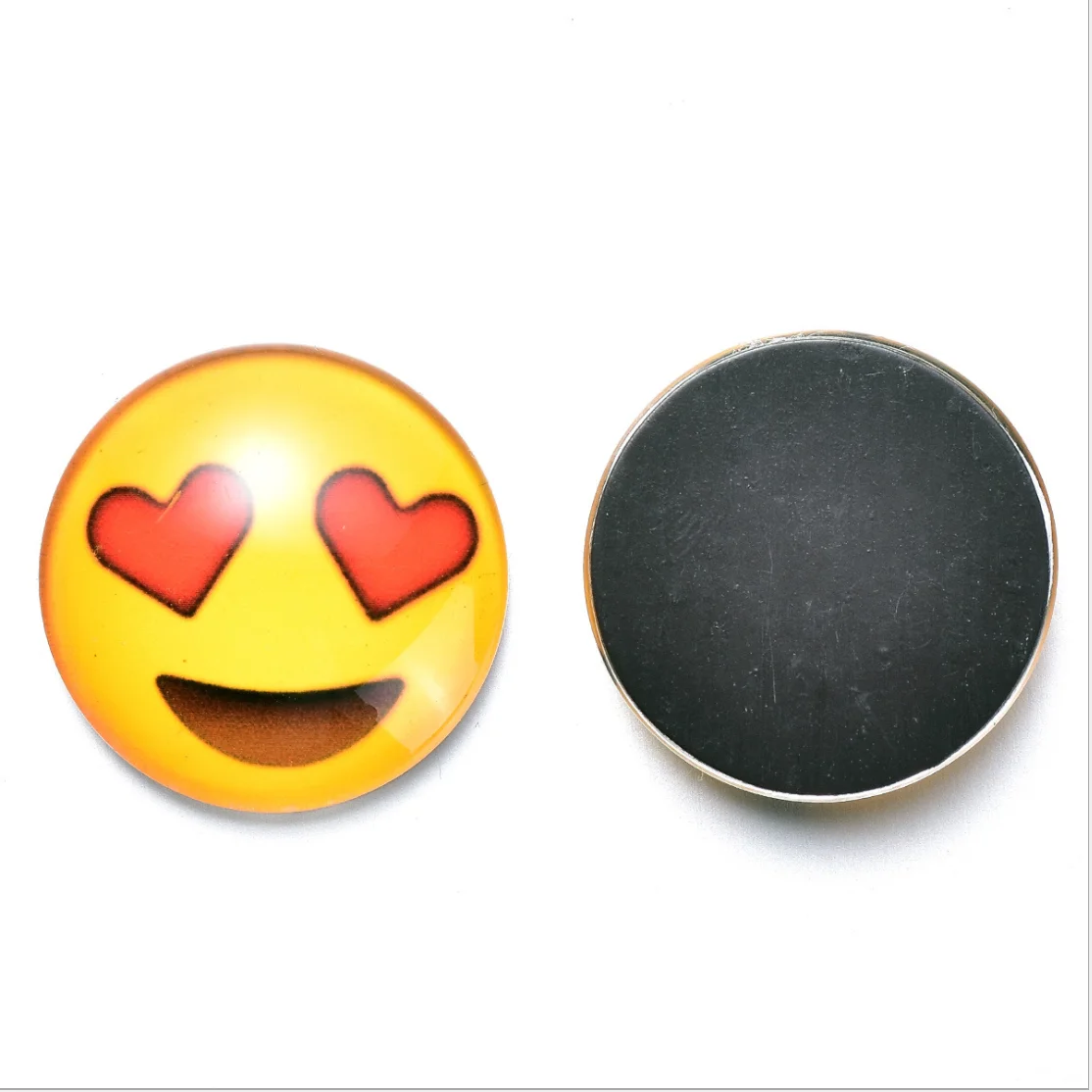 Милый круглый мультфильм смайлы Emoji лицо наклейка на холодильник магнит игрушка стеклянный
