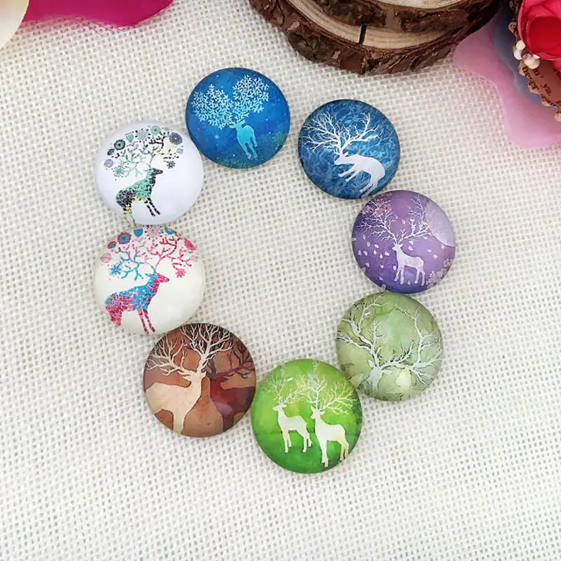 100 шт./лот 20 мм круглых стеклянных кабошонов с плоской задней частью, бусины для ювелирных изделий, камео подвески.