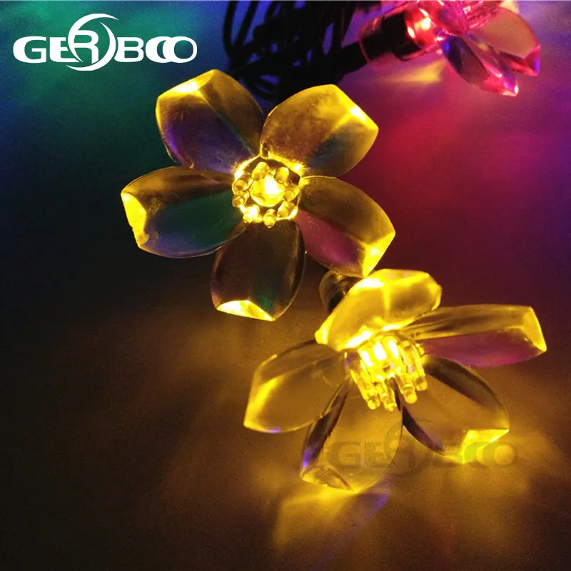 Солнечные светодиодные гирлянды для праздников 100Led вишня подвеска свадебный