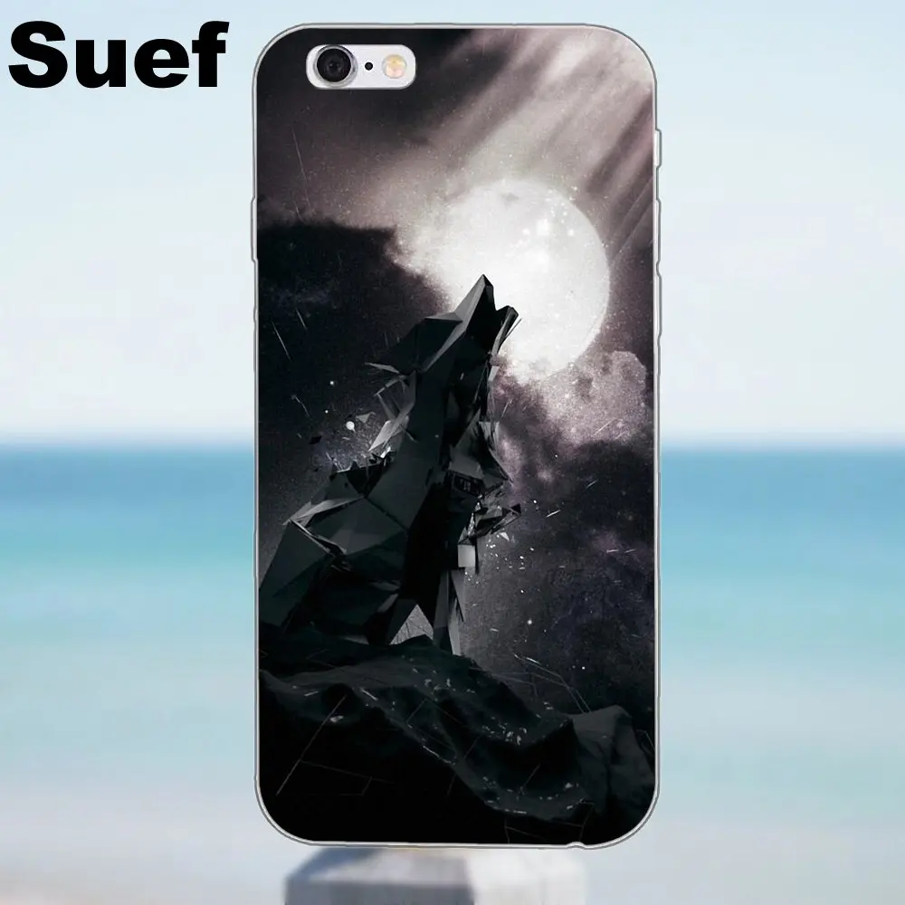 Чехлы из ТПУ с волком под луной для iPhone X 4 4S 5 5S 5C SE 6 6S 7 8 Plus Samsung Galaxy J1 J3 J5 J7 A3 A5 2016