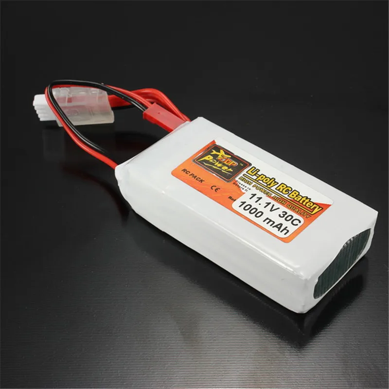 Оригинальная перезаряжаемая ZOP мощность 11,1 В 1000 мАч 3 S 30C Lipo батарея JST Plug