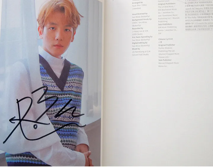EXO с автографом ручной подписанный Вселенная Рождественский альбом CD+ Фотокнига+ подписанный плакат K-POP 012018