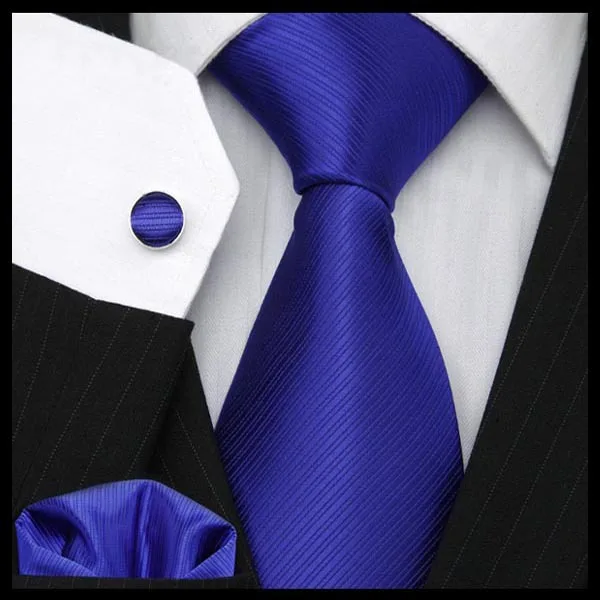 High Quality Classic Solid Blue mens tie suit set Business ties set  Mens wedding tie  Fashion gift Free Shipping