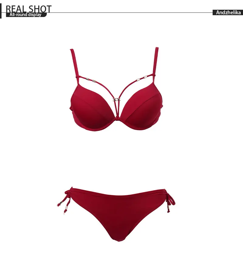 Andzhelika bikini женский купальник бикини с плотной чашкой и эффектом пуш апп AK5922-2