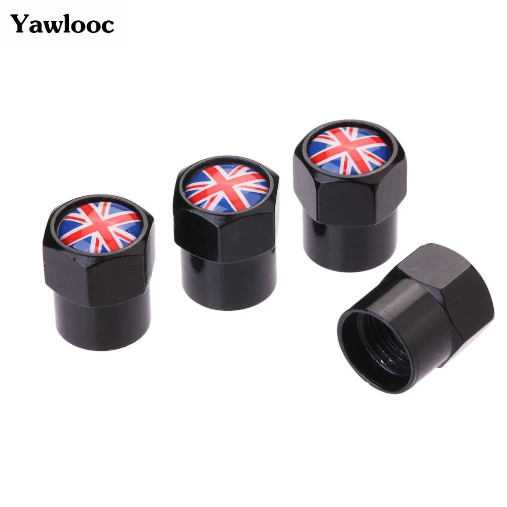 

4 Pcs/Lot Flag England Britain Car Sport Wheel Tire Valve Stem Air Caps Styling Stainless Steel For Car Styling Car Accessories