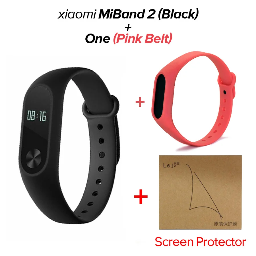 Xiaomi mi Band 2 mi band 2 фитнес-трекер монитор сердечного ритма OLED дисплей тачпад Bluetooth 4,0 для Android IOS - Цвет: -pink N Film