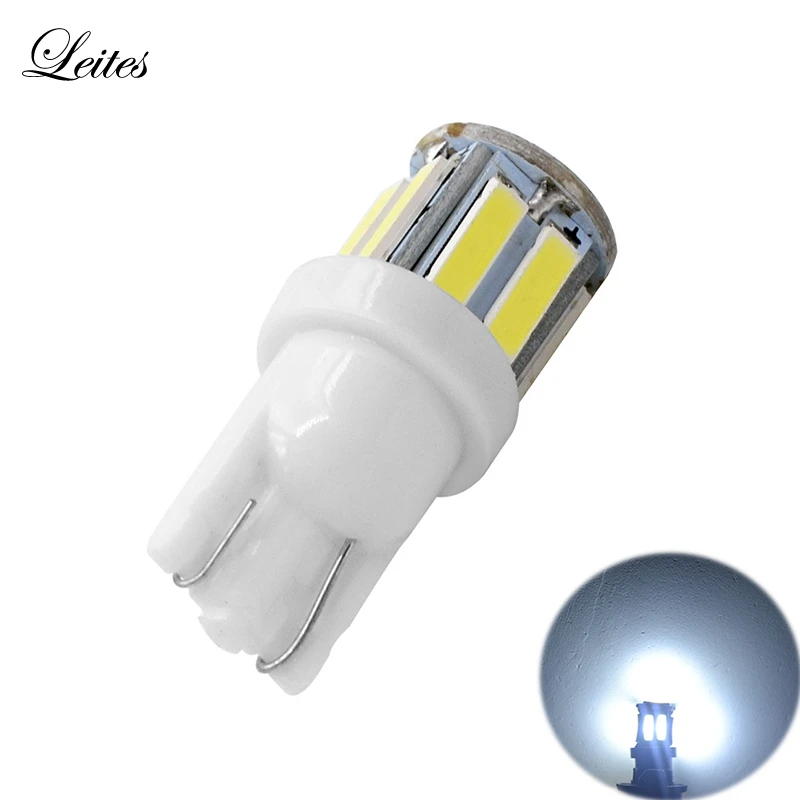 2 шт. белый светодиод T10 7014 10SMD 7020 W5W светодиодные лампы 194 168 2825 Сменные клиновидные