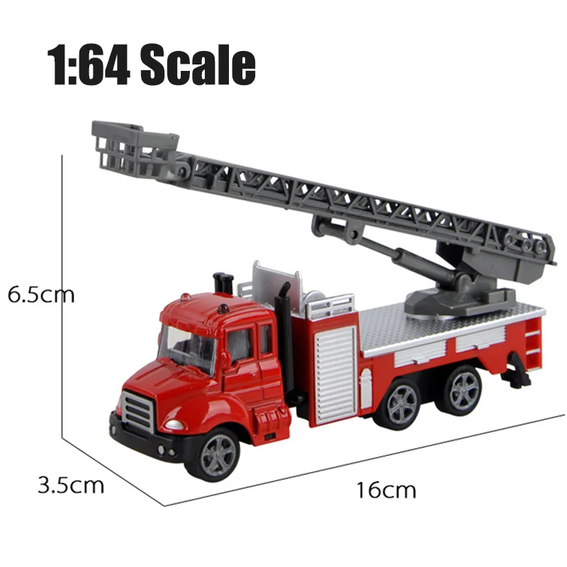 Small Ladder Truck 1/48 серия пожарных машин из сплава для детей, Игрушечная машина для литья под давлением, металлический пожарный грузовик, модель автомобиля, игрушки, подарки - Цвет: Small Ladder Truck
