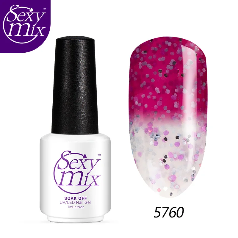 5760 Сексуальный микс 7 мл Лак для ногтей изменение температуры Гель-лак для ногтей УФ замачиваемый блестящий гель лак для Ногтей Стойкий светодиодный лак - Цвет: 5760