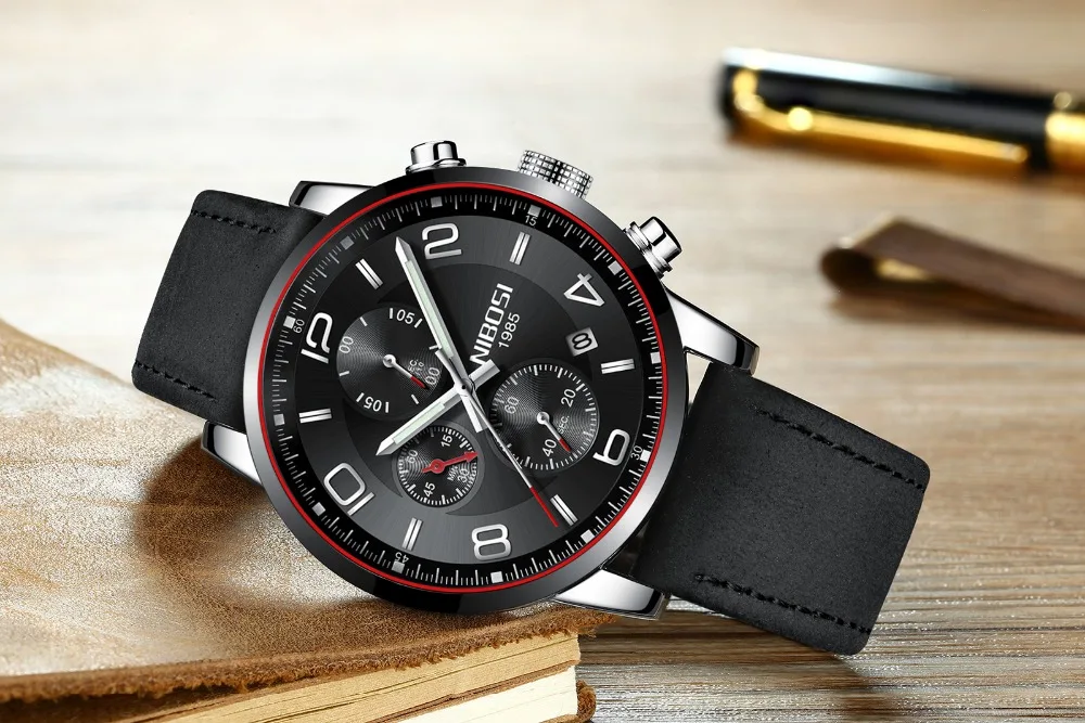 Кварцевые наручные часы, NIBOSI, модные часы Montres Hommes, роскошные часы для мужчин, водонепроницаемые и светящиеся стрелки, мужские часы Saat