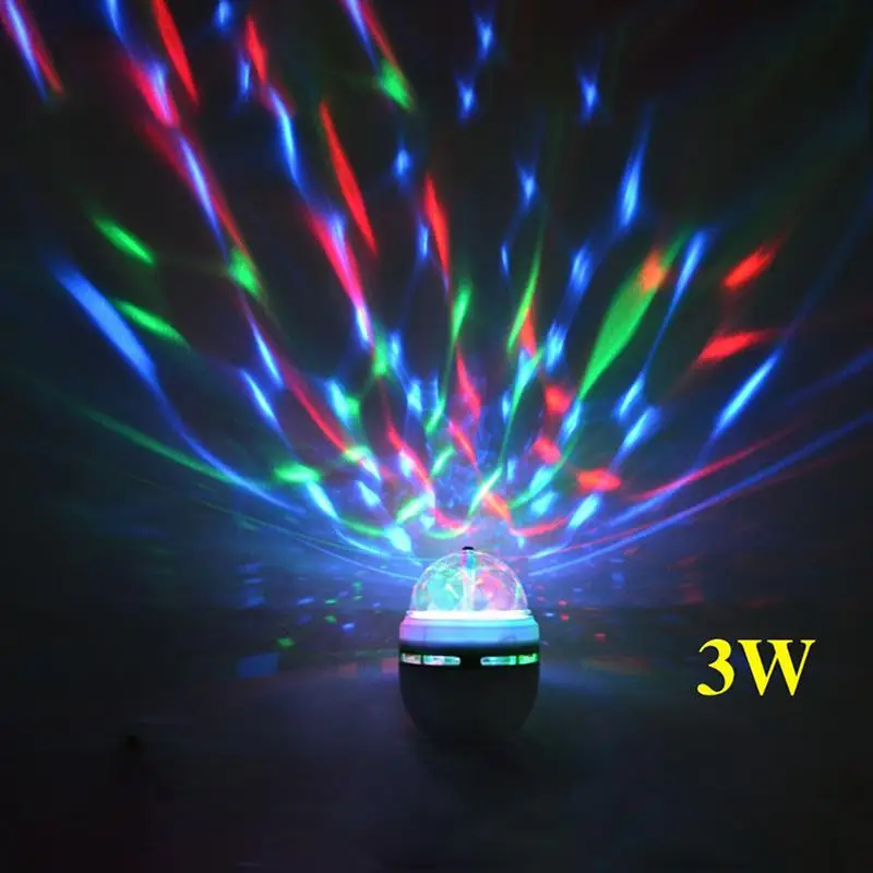 Вращасветодиодный светодиодсветильник RGB лампа Litake E27 3 Вт для дискотеки