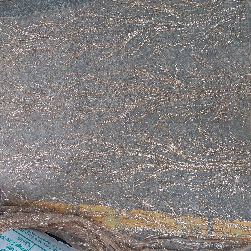 Французская пряжа популярные нигерийские Свадебные Кружева с приклеенными