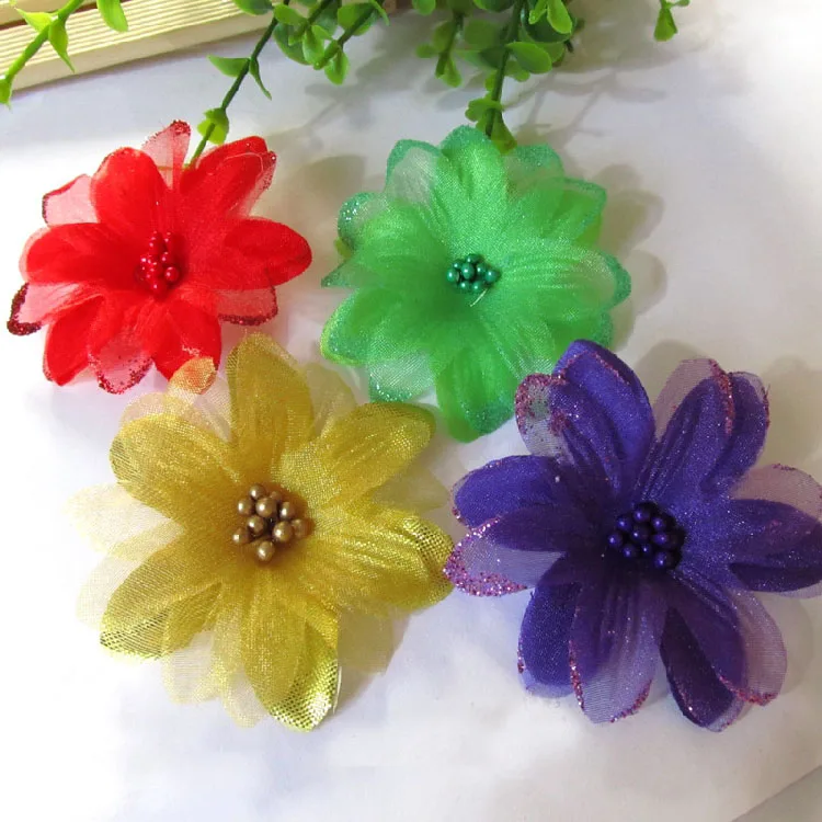 20Pcs/lot 6.5*6.5cm Multicolor antifreeze flower small lily flowers wedding dress costumes duy jewelry decorative materials A814 | Дом и сад