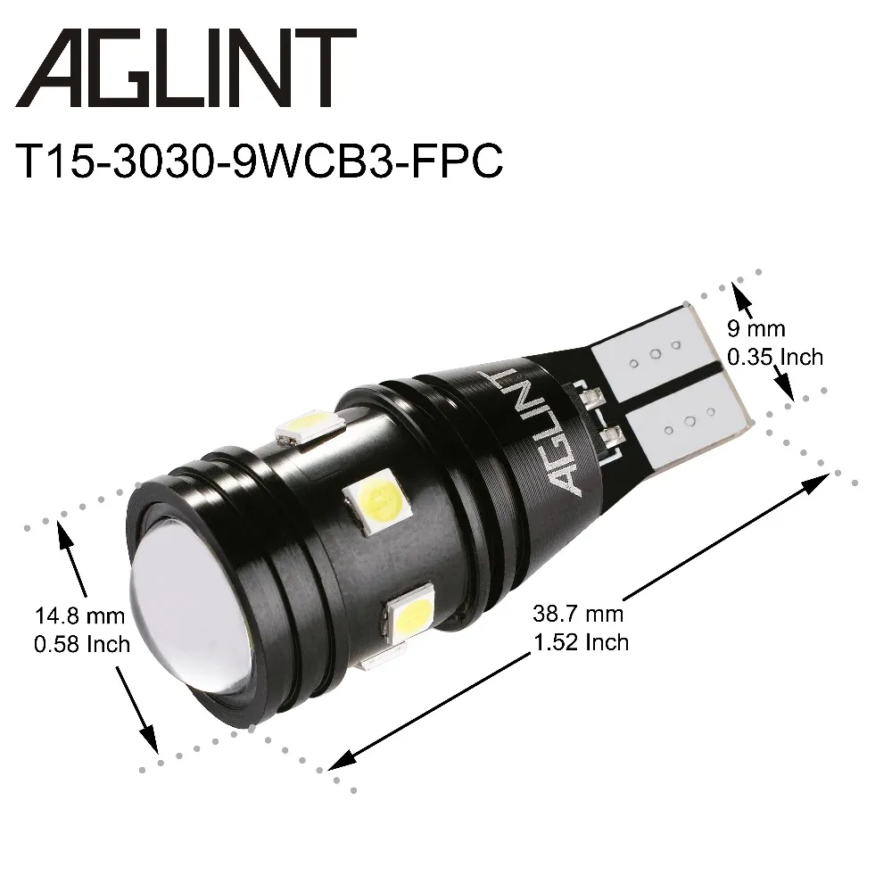 AGLINT 2 шт. T15 W16W 912 921 CANBUS OBC без ошибок T16 светодиодный лампы 3030 SMD 9 s авто задний
