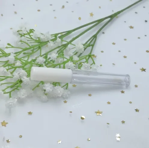 Clear White Cap 50 шт. пустой прозрачный 3 мл тюбик для блеска для губ трубка, элегантный матовый пластиковый жидкий контейнер для губной помады, DIY Круглый Блеск для губ бутылочка - Цвет: Clear White Cap
