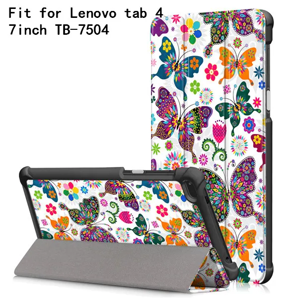 Чехол с рисунком для Lenovo Tab4 Tab 4 7 дюймов TB 10. 0 ТБ 7504X (7504) смарт чехол + подарок|smart