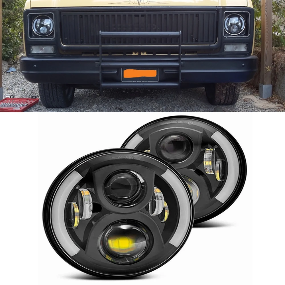 2 X Wrangler Lada 4x4 urban Niva 7 дюймов светодиодный проектор фары с DRL поворотом для JK TJ Landrover