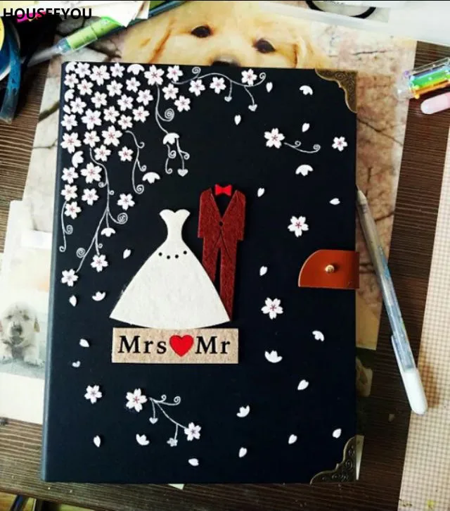 Винтажные романтические фотоальбомы бумажные ручные в коробке книга для семьи