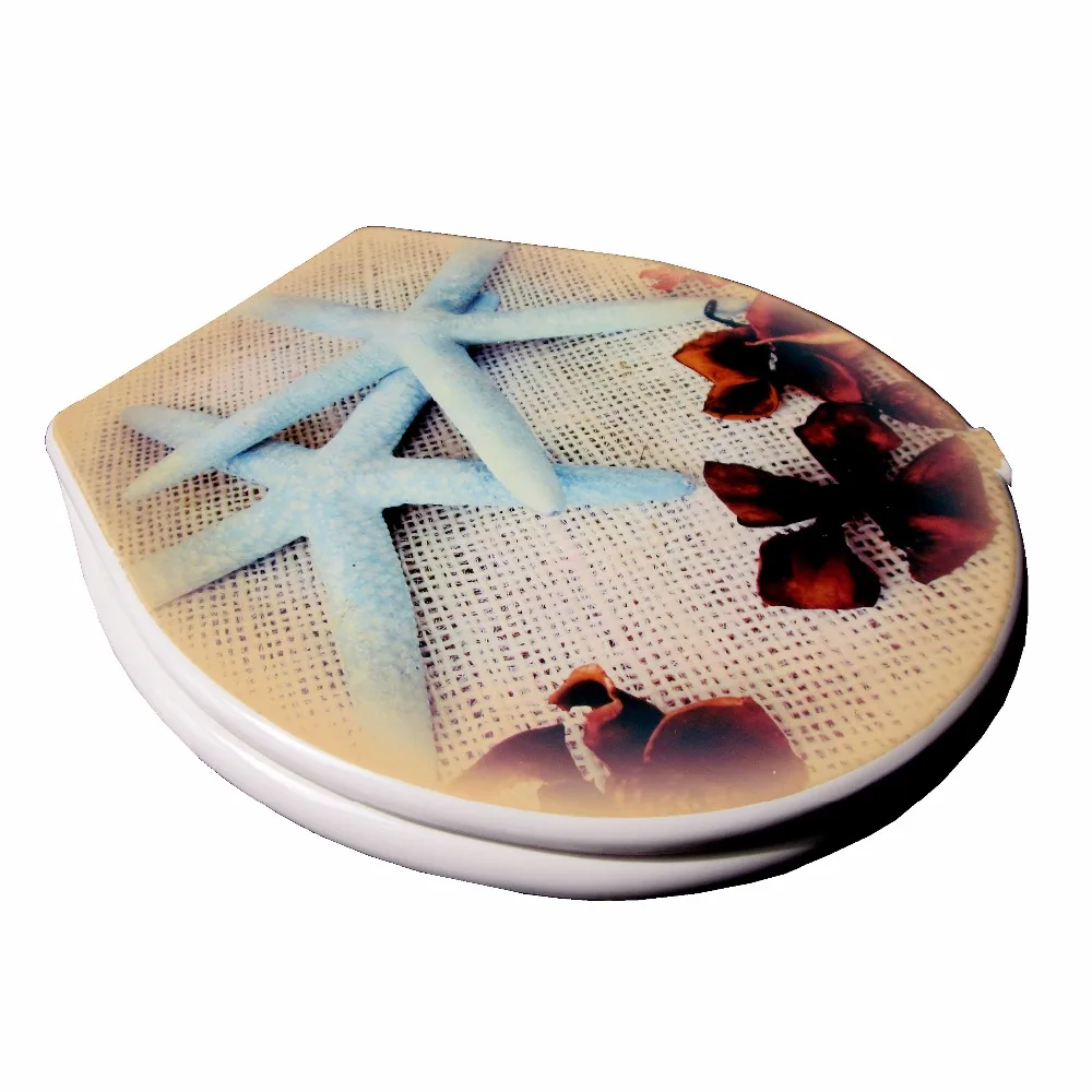 toilet lid cover 2017 high quality colorful starfish pattern seat set hot selling fashion bathroom pp | Обустройство дома