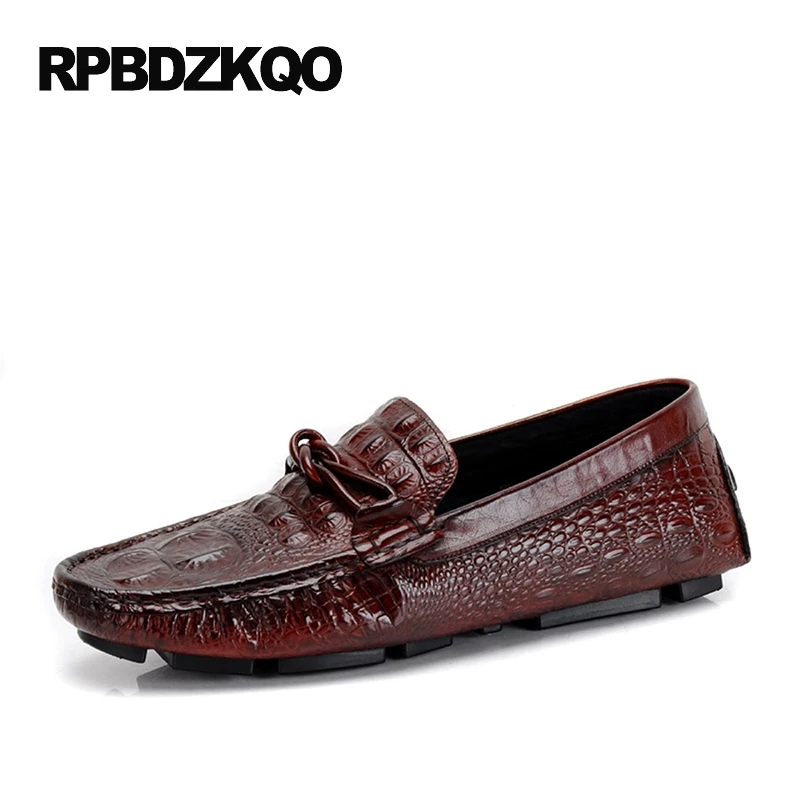Men Casual Shoes Hot Sale Burgundy Black Alligator Loafers Cow Leather Slip On Real Crocodile 2017 Fashion Genuine Moccasins | Обувь